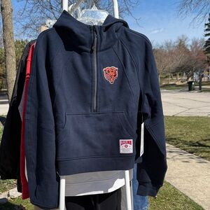 lululemon athletica Navy Half-Zip Kids Hoodie with Orange Logo